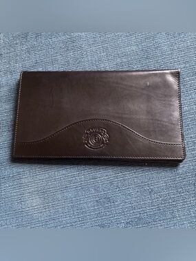 Ghurka black leather travel wallet